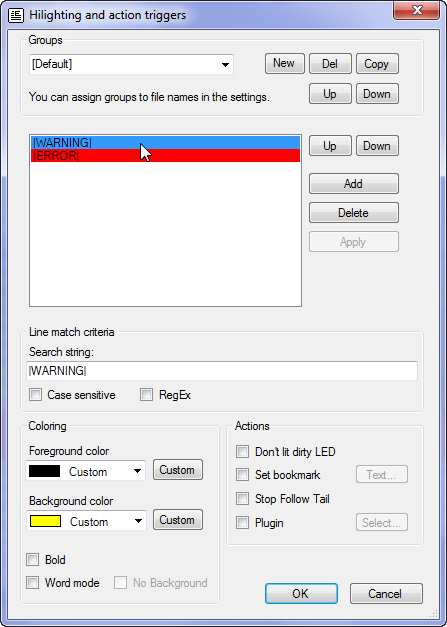 LogExpert configuration 2