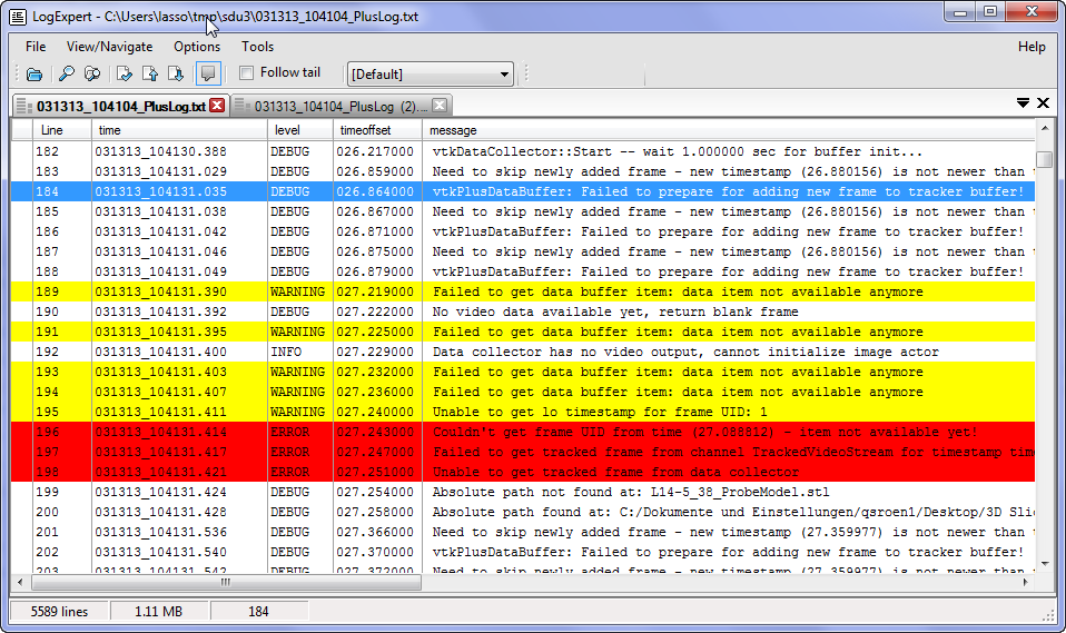 LogExpert screenshot